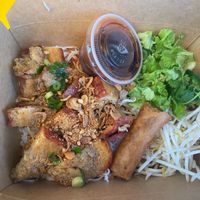 Vermicelli vegan pork belly bowl  at BahnMi Up in Portland