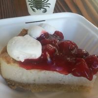 Cherry cheesecake. Absolutely delicious and creamy 😋 at Timeless Coffee - Webster in Oakland