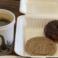 Snickerdoodle cookie, chocolate donut, and americano   at Timeless Coffee - Webster in Oakland