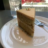 Peaches and Cream Cake Slice - Warning It’s Very Sweet 😛💕🍰  at Timeless Coffee - Webster in Oakland