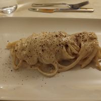 Spaghetti cacio e pepe at Vegan Domus Mea in Vicenza