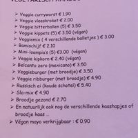 Vegetarian options at 't Veltems Friethuisje in Veltem-beisem