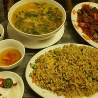 Fried rice, sweet and sour veg ribs, sour soup Sai Gon style at Khai Tuong in Hanoi