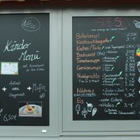 menu (Vegan items are labeled with the green "vegan symbol") at Bistro Bärenblick in Leinefelde-worbis