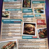 Menu is Spanish   at Gusto BistroBar in Blanes