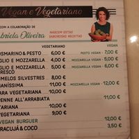 Menu at La Forneria in Vila Real