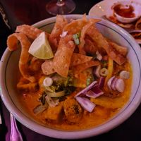 Curry Noodles "Kow-Soy"
was vegan and delicious at Sticky Rice in New York City