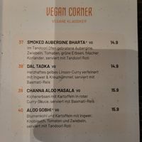 Menu at SVAAdish in Hamburg
