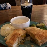 Veggie pasty with the whiskey cream on the side.  at Galway Bay in Ocean Shores