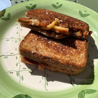 facon, cheese, pineapple pickle toastie   at Tyler's Milkbar in Preston