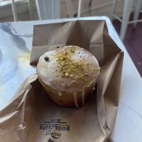 vegan pistachio orange muffin   at Mystic Mocha in San Diego