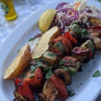 Vegetable souvlaki at The Cellar Tavern in Crete