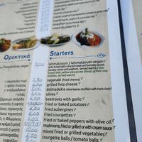 Vegetarian/vegan labels at The Cellar Tavern in Crete