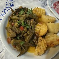 Okra main dish  at The Cellar Tavern in Crete