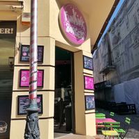 Outside the restaurant  at FunKink Burgers in Bucharest