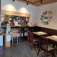 Inside. The chef wears a tall hat. at Vegetable Dining Sakai in Odawara