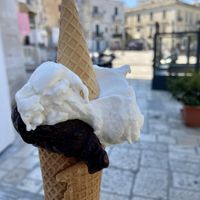 Fior di latte di riso and chocolate  at Gelateria Gentile  in Bari
