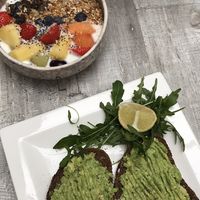 avocado toast and soy yogurt  at KK's in Maastricht