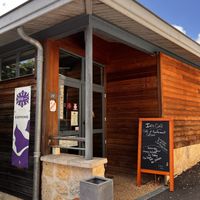 Entrance to inside restaurant   at Iris Café in Bardigues
