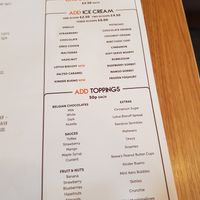 menu at Indulge in Pinner