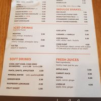 menu at Indulge in Pinner