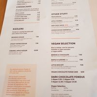 menu at Indulge in Pinner