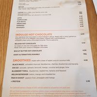 menu at Indulge in Pinner