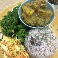 No mutton curry with rice and salad   at Leah's Place  in Wolverhampton