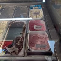 Chocolate Nero, peanut butter & bubblegum ice creams, dragon fruit and raspberry sorbets at Shorty's Ice Cream Parlour in Ballater
