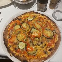 vegan mozzarella cheese vegetable pizzaa  at Prato in Brasov