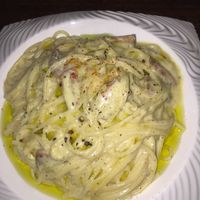 Vegan carbonara at Aju in Osaka