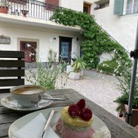 Vegan raspberry tartlet at 1477 Reichhalter Eat & Sleep in Lana