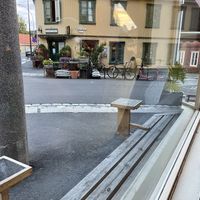 Outside seating   at Kampen Kaffe & Bar in Oslo