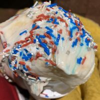 Salted Caramel  w/sprinkles on a sugar cone at Charlie & Munco's in North Wildwood