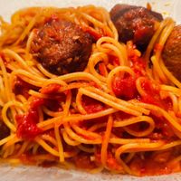 Fiery mala NoMeatball pasta at The Social Kitchen - YMCA in Central Singapore