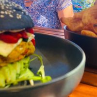 Vegetarian stack happily made vegan on request. Tasty, organic produce and awesome coffee. Great vibe and accomodating staff. Recommend A+++ at The Gillies Cafe in Yungaburra