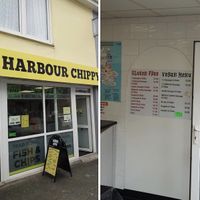 Vegan menu at The Harbour Chippy in Newquay