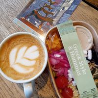 Salad and coffee with oat milk. at Espresso House - Obernstraße - Maybe closed in Bremen
