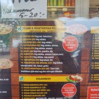 Menu at Järnvägskiosken Pizzeria in Mora