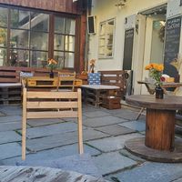 Terrasse at Drunken Coffee in Cesky Krumlov