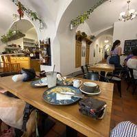 Cute interior at Drunken Coffee in Cesky Krumlov