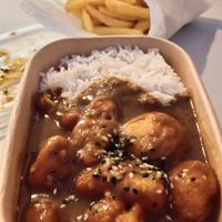 Cauliflower Katsu curry and fries at East Street by Tampopo - Kiosk in Manchester
