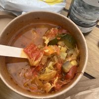 Vegan Soljanka and alc-free local organic beer  at Bio-Insel Stralsund in Stralsund