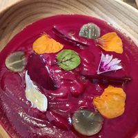 Gazpacho de remolacha (impresionante) at Ruda in Villacarriedo