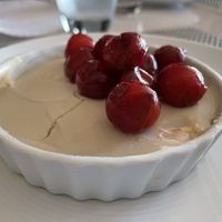 Sour cherry dessert at True Bistro in Somerville
