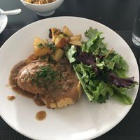 Biscuits and gravy. Mac and cheese!! at True Bistro in Somerville
