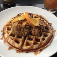 Smoked tofu waffle at True Bistro in Somerville
