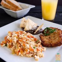 Vegan scrambled mexican style at Konstanz in Cozumel