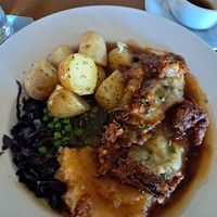 Vegan shepherd pie 
Choices of salad or veg 
Chips or new potatoes at California Tavern in Great Yarmouth