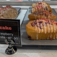 raspberry vanilla swirl cake at Seize the Bagel - Orchards in Vancouver